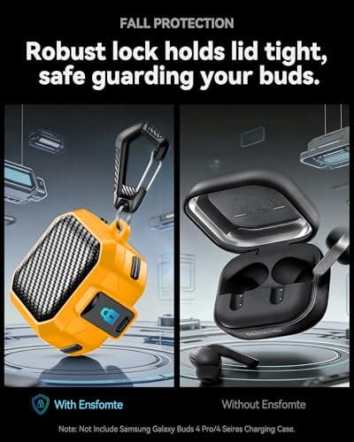 for Samsung Galaxy Buds 4 Pro/Buds 4 Case 2026 with Safty Lock-Yellow — view 5