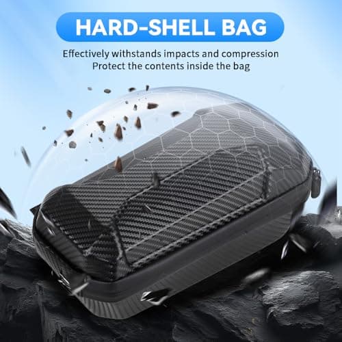 Ebike Frame Storage Bag,Hard-Shell Carbon Fiber Texture Phone Pouch Bag — view 2