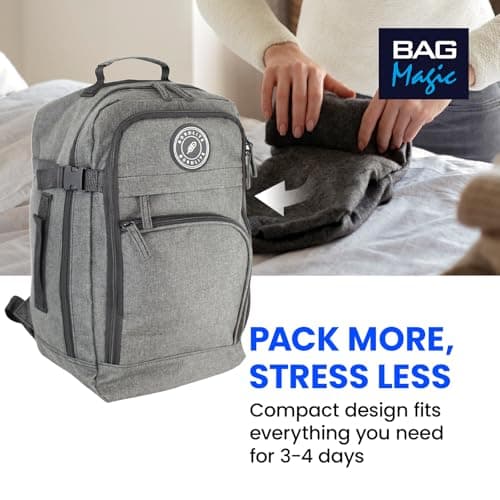 Bordlite Ryanair 40x20x25cm Underseat Cabin Backpack – Airline Approved Carry On Bag for Ryanair, EasyJet, Jet2 & More – Lightweight Travel Rucksack Fits Free Under Seat - GREY — view 6