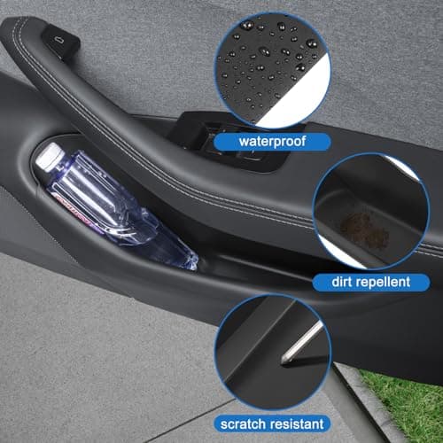 KUNIST 4PCS Door Protector for Tesla Model 3 2025 Accessories Upgraded Soft Silicone Door Organizer Door Slot Pockets Door Side Storage Box for Tesla Model 3 Highland 2024-2025, Black — view 3