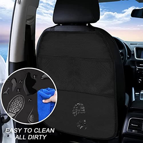 Qooloo Car Seat Protector, 2-Piece Organizer with 2 Pockets, Universal Back Protector for Dirt & Damage Prevention — view 6