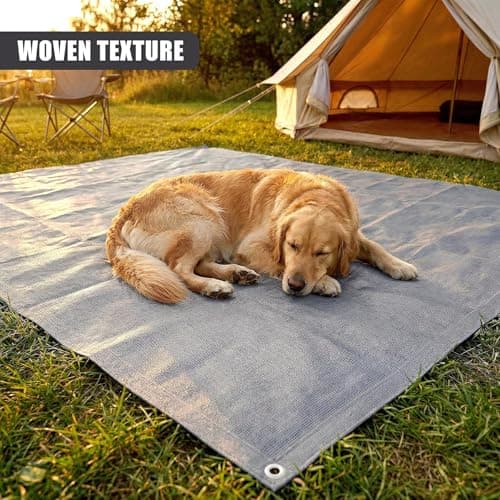 GEEZY Breathable Camping Floor Mat Awning Carpet - 250x300cm Grey Tent Groundsheet for Caravan, Motorhome & Gazebo - 140gsm UV Stabilised, Easy Clean Outdoor Rug with 4 Pegs Included — view 6