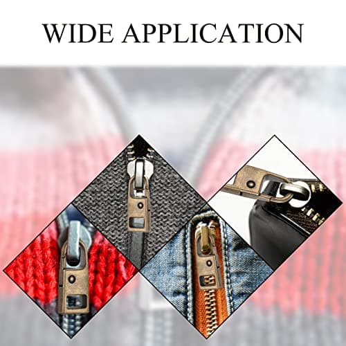 8 Pieces Zipper Pull Replacement Zipper Repair Kit Slider Metal Handle Mend Fixer Detachable Head Pull Tab for Luggage Backpack Jacket Coat(Bronze) — view 5