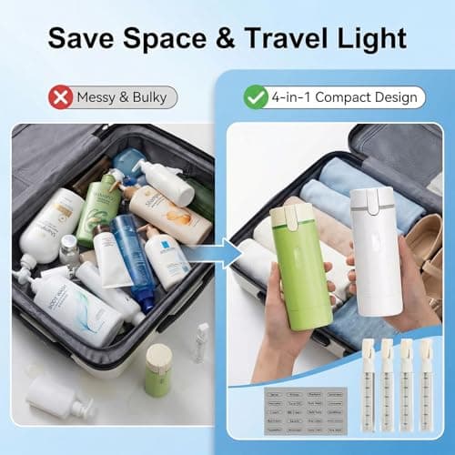 4 in 1 Travel Dispenser Bottle, 120ml Travel Bottles for Toiletries Set — view 5