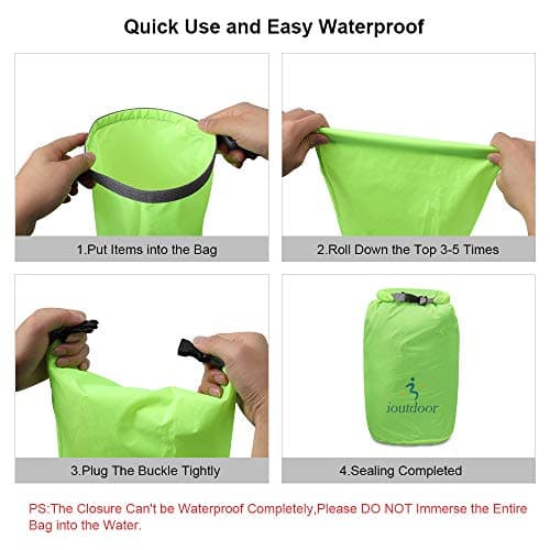 ioutdoor Boat Dry Bags 2L/5L/10L/20L/40L/70L Waterproof Dry Sacks(Green 2L) — view 4