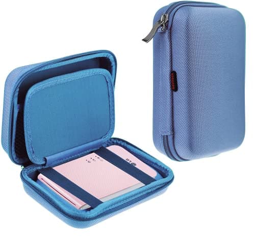 Navitech Sky Blue Handheld Pocket/Portable/Mobile Printer Carrying Case for the Pickit M2 Portable Photo Printer - Wi-Fi and NFC Compatible with iOS and Android Devices