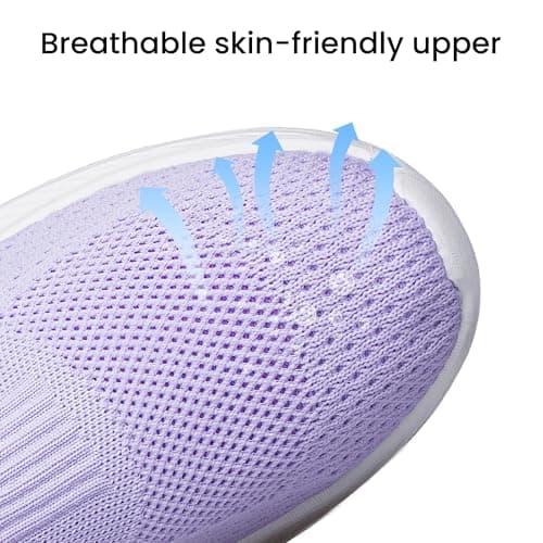 SURFING TREE Womens Slip on Sneakers Workout Shoes Ladies Slip on Trainers Breathable Mesh Outdoor Shoes Fashion Casual Purple Size 9 — view 3