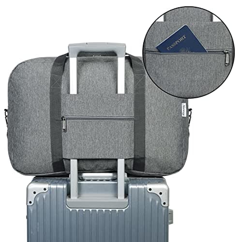 Large Cabin Bag 56x45x25, Weekend Overnight Bag for Women, Holdall Hospital Bag for Women, Travel Duffel Bag Carry on Luggage for Men 40L (Grey) — view 6