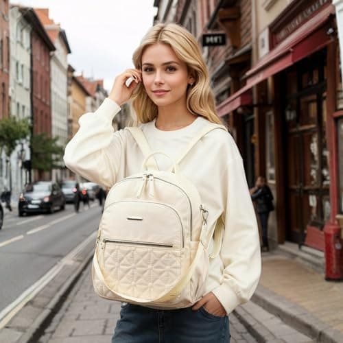 JANSBEN Small Backpack for Women, Elegant Anti-Theft Rucksack, Water Resistant Mini Daypack, Ladies Backpack Handbags for Travel, Work and School — view 3