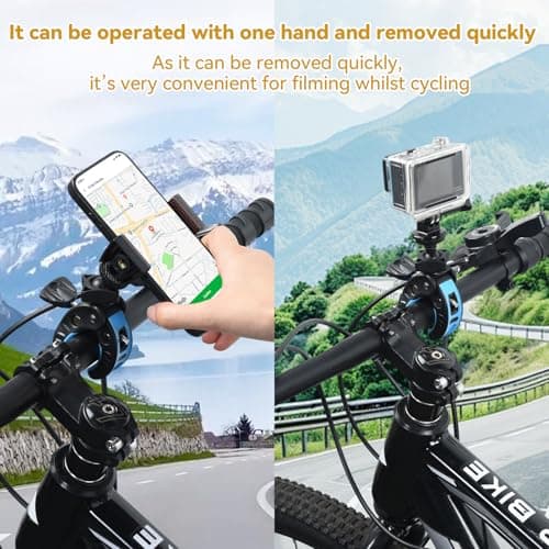 UTEBIT Phone Holder Bike Max Opening 45mm Camera Clamp Mount with 1/4" Screw and Adapter Aluminium Alloy 3kg Load Capacity Super Clamp for Action, Cameras, DSLR Black&Green — view 5