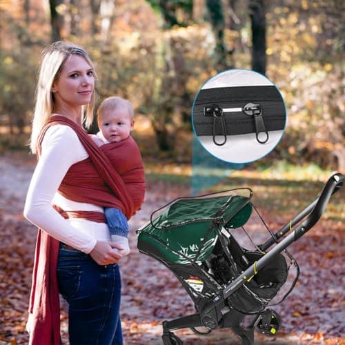 Aolso Baby Stroller Raincover Compatible with Doona Stroller, Baby Stroller Transparent PVC Rain Cover, Stroller Carrier Travel Raincover Accessory for Pushchair Pram, Windproof & Waterproof — view 5