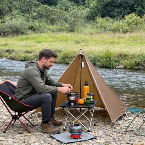 HipierFx Lightweight Camping Stove Windscreen Portable 20D Nylon Flame-retardant Outdoor Windshield Shelter — view 6