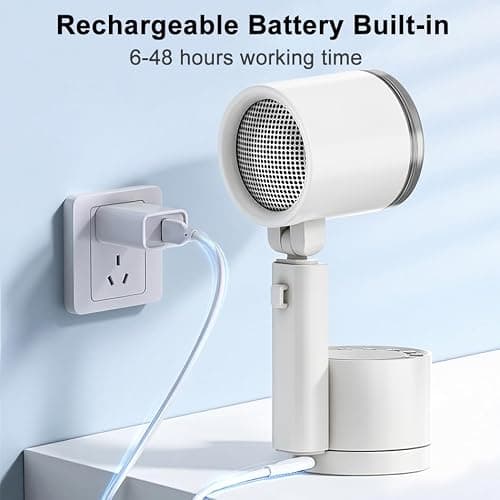 UN UNITEDTIME Portable fan- Battery Operated Fan - 100 Speeds- LED Lighting- Table fans for Outdoor, Camping, Tent, Travel, Bedroom, Cruise RV (White) — view 4