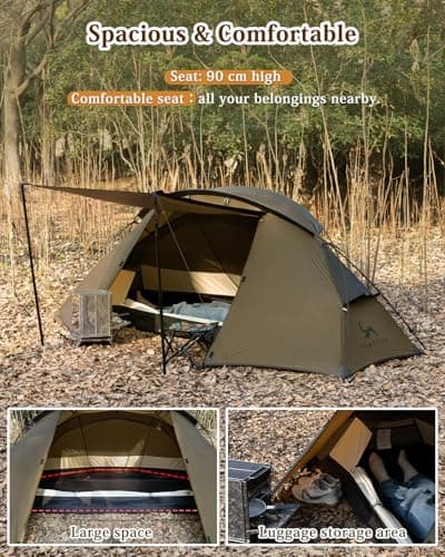 TOMOUNT Tent Backpacking Tent 1-2 Man Tent Waterproof Ultralight Nylon 1.5kg-2kg for Hiking Camping, Outdoor — view 5