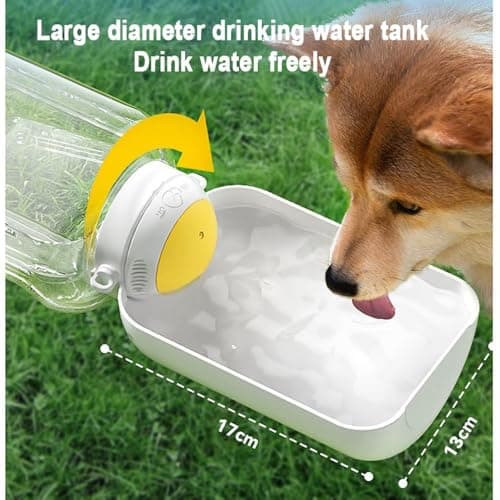 kikxj-Large Portable Dog Water Bottle Walking Drinking Cup 1000/1500ml Foldable Portable Leak Proof Lightweight Water Dispenser Drinking Bowl Bottles For Pet Outdoor Travel(Gray,1000ml) — view 2