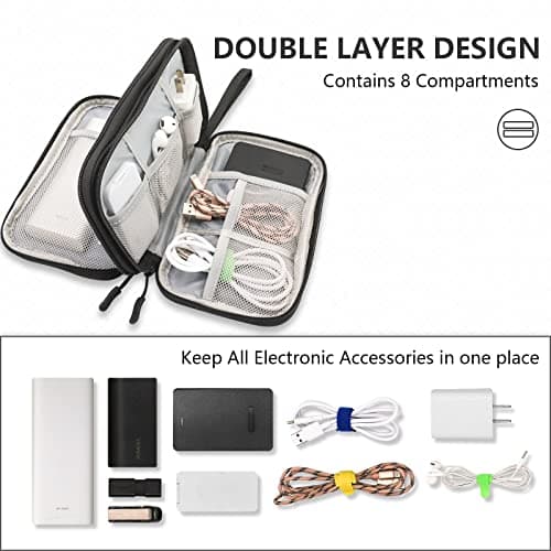 Teskyer Travel Cable Organiser Bag, Travel Essential, Black — view 3