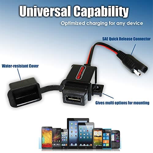 MOTOPOWER MP0609 3.1Amp Motorcycle USB Charger for Phone, GPS or Sport Camera — view 3