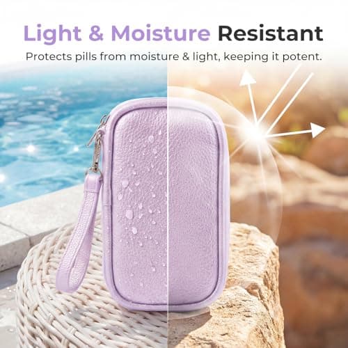 AUVON Weekly Pill Organiser with PU Leather Bag for Women, Dual Protection — view 6