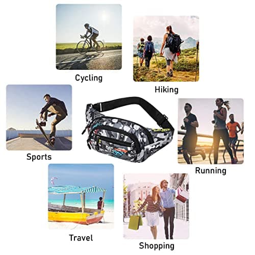 Bum Bag,Camo Bumbag Camouflage Belt Bag Waist Bag Fanny Pack Fabric Nylon Money Belt for Men Boys Running Hiking Travel Sports 13.65*4.68 Inch — view 4