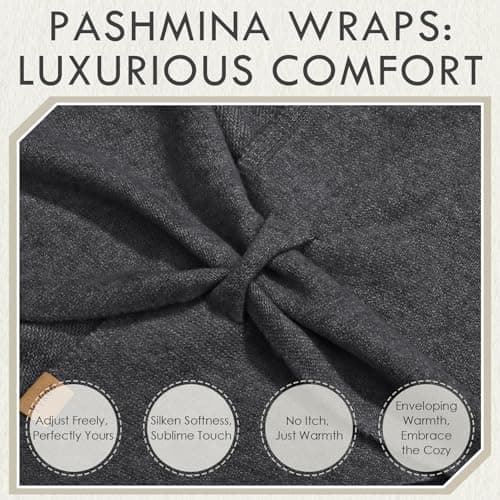 Ladiery Triangular Pashmina Wraps for Women, Premium Spring Autumn Winter Knitted Shawl, Soft Warm Scarf for Travel Party Daily Wear Gift — view 4