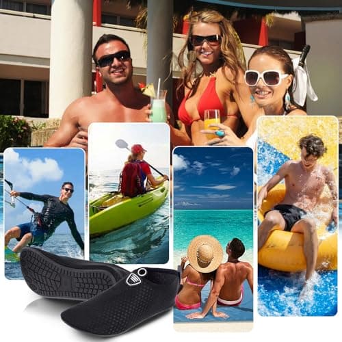 ADUDVLO Beach Shoes Water Shoes Women Men Quick Dry Sea Shoe Breathable Aqua Swim Shoe Lightweight Barefoot (Black, Adult, Men, 4, Numeric, UK Footwear Size System, Medium) — view 2