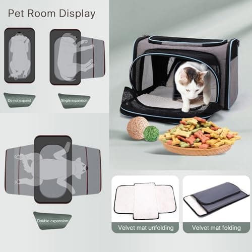 MIZAZBOX Expandable Pet Carrier, Airline Approved Pet Carrier, Pet Backpack Carrier for Dog, Cat, Puppy, Kittens Travel Friendly with comfortable fleece bed — view 6