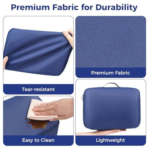 BAGAIL 8-Piece Packing Cubes Set, Travel Organizers with Breathable Mesh & Shoe Bag, Lightweight Nylon Packing Organisers for Luggage Suitcase, 9 Colors - Navy — view 4