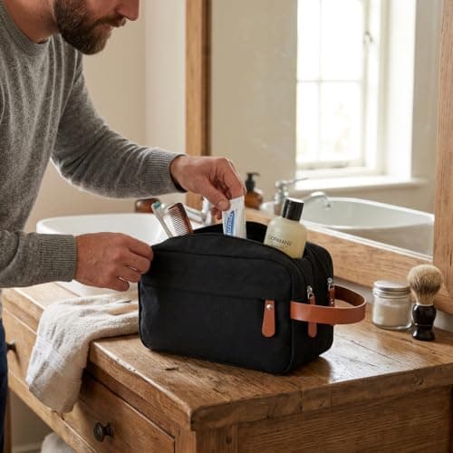 Travel Toiletry Bag, Mens Wash Bag, Large Travel Wash Bag, Durable Mens Toiletry Bag, Toiletry Bags for Business Trips and Outdoor Activitie — view 4