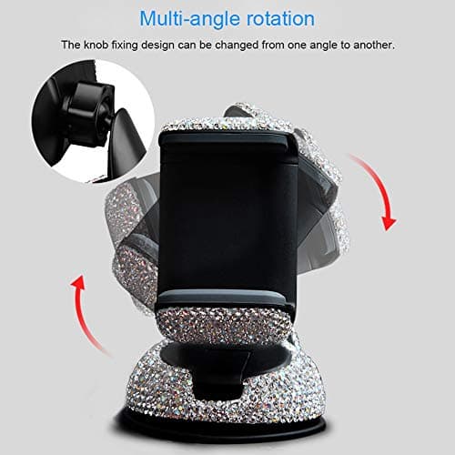 Dohappys Bling Bling 2 In 1 360° Rotation Car Phone Holder & Air Vent Mount for iPhone XS/Max/11, Samsung Galaxy S10+/S9, S8, S7 — view 3