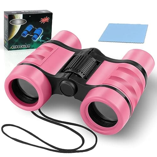 OSDUE Kids Telescope Outdoor Toys, 4x30 High Resolution Binoculars for Kids' Educational Learning & Sports, Gifts for Age 3-12 Boys & Girls (Pink)