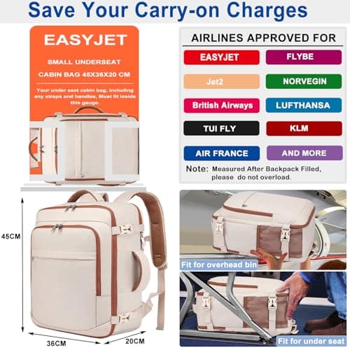 ENZOSUM Cabin Bags 45x36x20 for New Easyjet Underseat Cabin Bag — view 2
