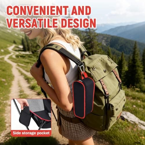 Folding Camping Chair, Portable Lightweight Camping Chair with Carry Bag — view 4