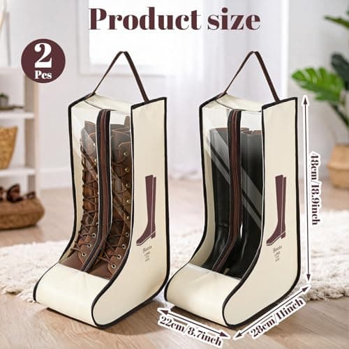 XLIUAX 2 Set Boot Bags, Portable Tall Boots Shoe Carry Storage Dust Proof — view 4