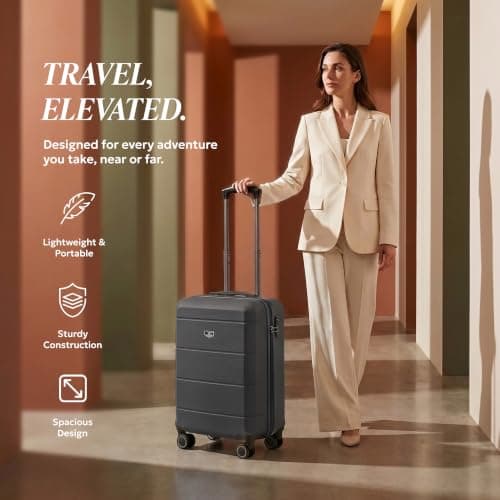 Lugg Jetset 3-Piece Travel Set – 55x35x23 cm Hard Shell Cabin Suitcase, Duffel Bag and Toiletry Bag for Lightweight Airline Hand Luggage and Weekend Travel — view 6