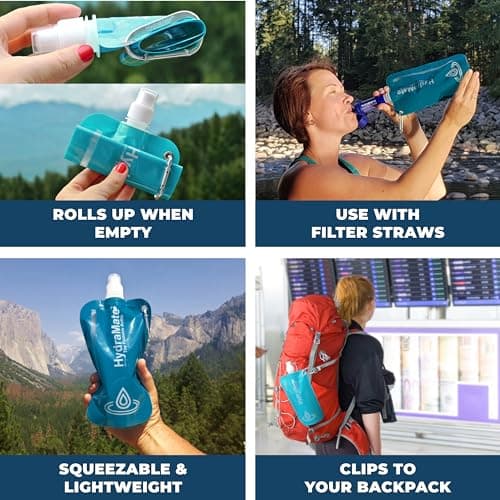 HydraMate Collapsible Water Bottle - Foldable Water Bottle - 750ml (3 Pack) — view 5