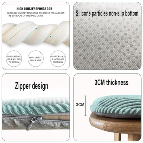 Non Slip U Shaped Dining Chair Cushion Set 8 Pack Kitchen Chair Pads with Machine Washable Cover Black 41x43cm Dining Room Seat Cushion Non Slip Design Comfortable and Stylish Easy to Clean — view 4