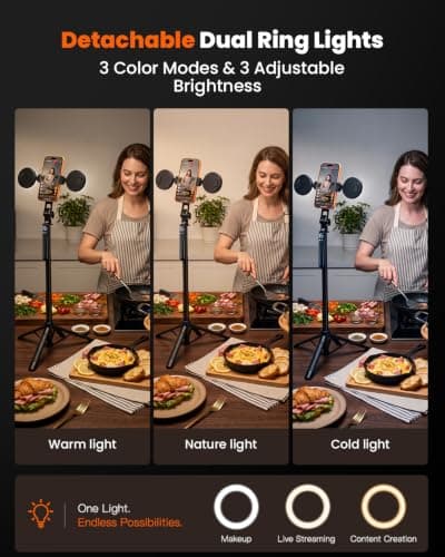 DMYWB 71" Phone Tripod Vlogging Kit for iPhone/Android — view 3