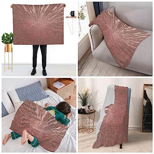 ASEELO 125x100cm Blanket Rose Gold Pink Fleece Blanket Sofa Throw for Bed and Couch Travel — view 6