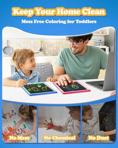 POPERFUN 2 Pack LCD Writing Tablet for Kids, 8.5 Inch Drawing Tablet for Kids Travel Games Activity,Toddlers Toys Learning Board Toys Christmas Stocking Fillers Birthday Gifts for Kid Blue&Pink — view 3
