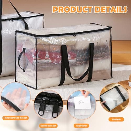 Goodaily Moving Bags, 8 Pack 88L, Waterproof PE Bags with Handles — view 3