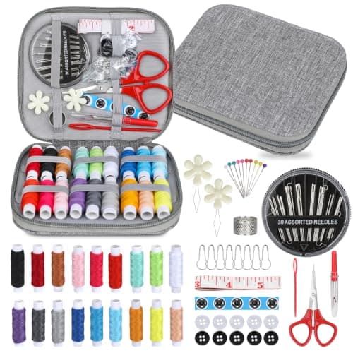 VynyQoo 90 Piece Sewing Kit with Portable Case for Travel and Emergency