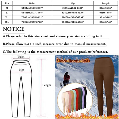 Thermal Tights for Women Fleece Tights Elastic Waist Thermal Leggings Winter Thermal Underwear Plain Thermal Trousers Lined Winter Trousers Seamless Thermal Leggings, beige, M — view 2