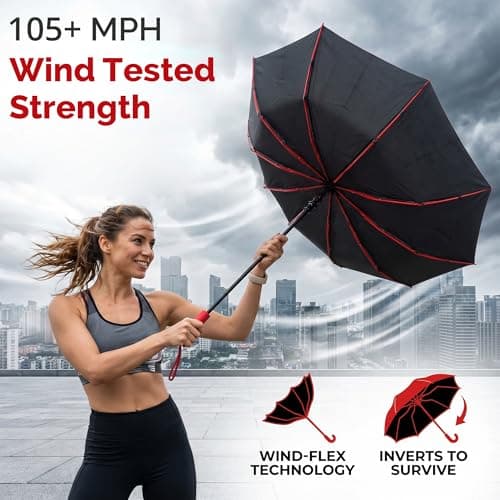 Automatic Travel Umbrella, Compact Windproof Folding Umbrella with One-Touch Auto Open & Close, UPF 50+ UV Protection, Lightweight Portable Rain Umbrella, Fibreglass Frame for Men & Women (Lavender) — view 5