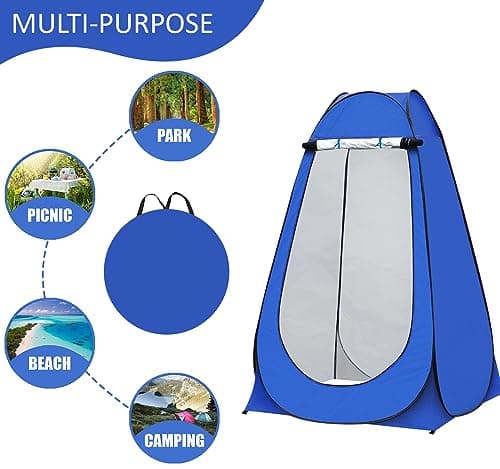 Portable Outdoor Instant Pop Up Tent For Privacy Camping Shower, Toilet & Changing Room by Denny International® (Blue.) — view 4