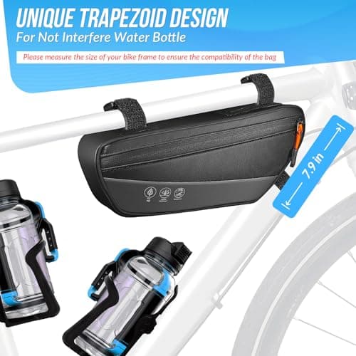 Nasjac Bike Frame Bag - Waterproof Bicycle Triangle Bag with Side Pocket - Reflective Bicycle Under Tube Storage Pouch for Road Mountain Bike Cycling Travel — view 2