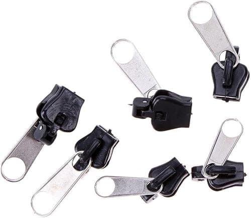 Black Universal Zipper Repair Kit - 6-Piece Emergency Fix Set with Replacement Sliders and Teeth for Crafts, Sewing and Travel Essentials (Multi-Purpose Fastener Kit) — view 2