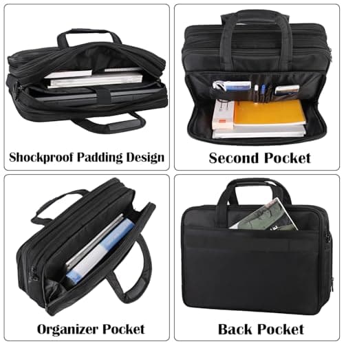 Mancro Laptop Bag 17 Inch, Large Laptop Messenger Shoulder Handbag for Men — view 4