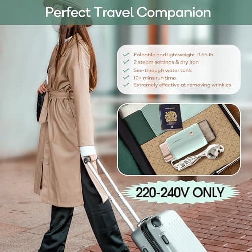 Newbealer Portable Handheld Clothes Steamer, Green — view 4