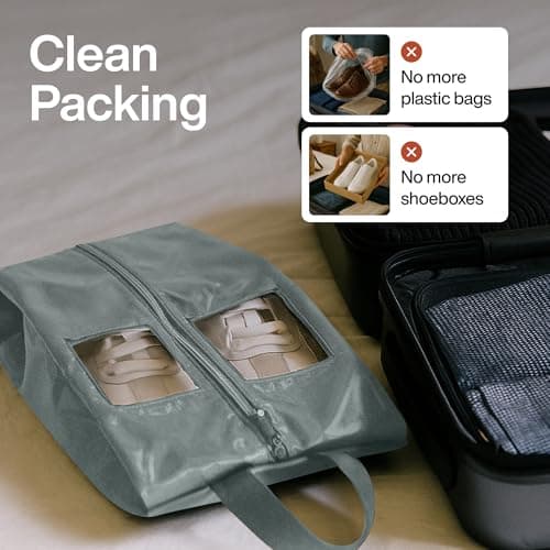 TRAVEL DUDE Shoe Bag, Travel Boot Bag, Clear Window, Steel Blue, Set Of 2 — view 2