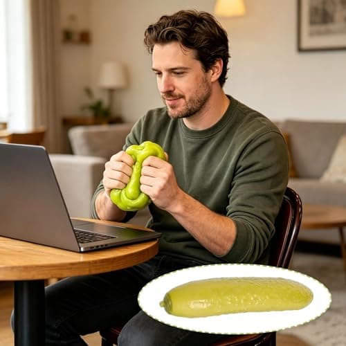 Giant Pickle Squishy, 25cm Realistic Pickle Squeeze Toy, Cucumber Stress Squeeze for Adults Kids Home Office Travel — view 6